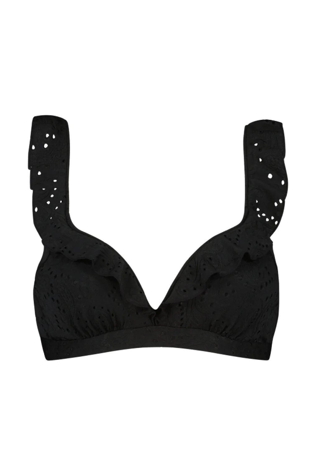 Black Embroidery ruffle bikinitop - Image 4