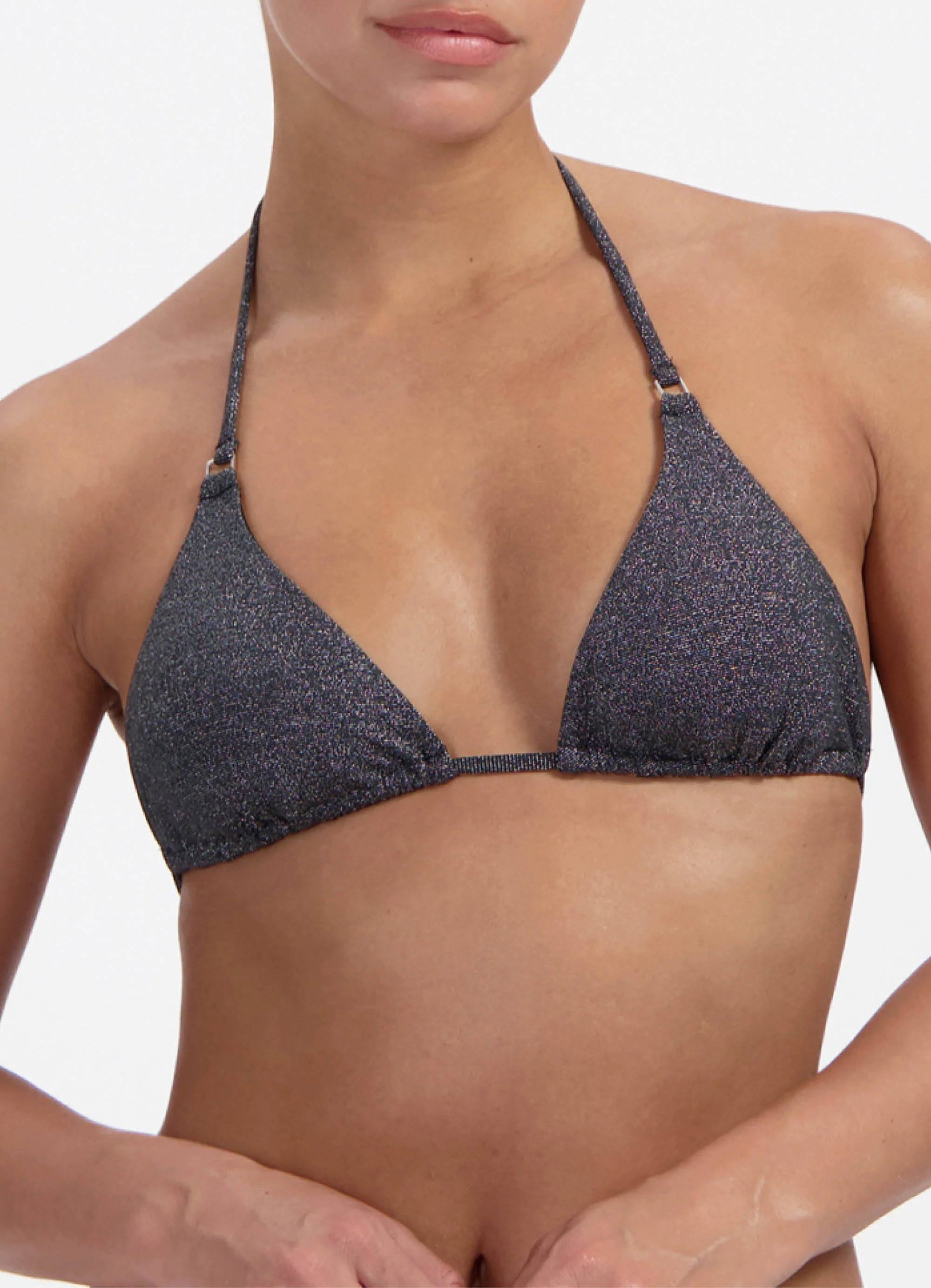 Black Glitter triangel bikinitop - Image 2