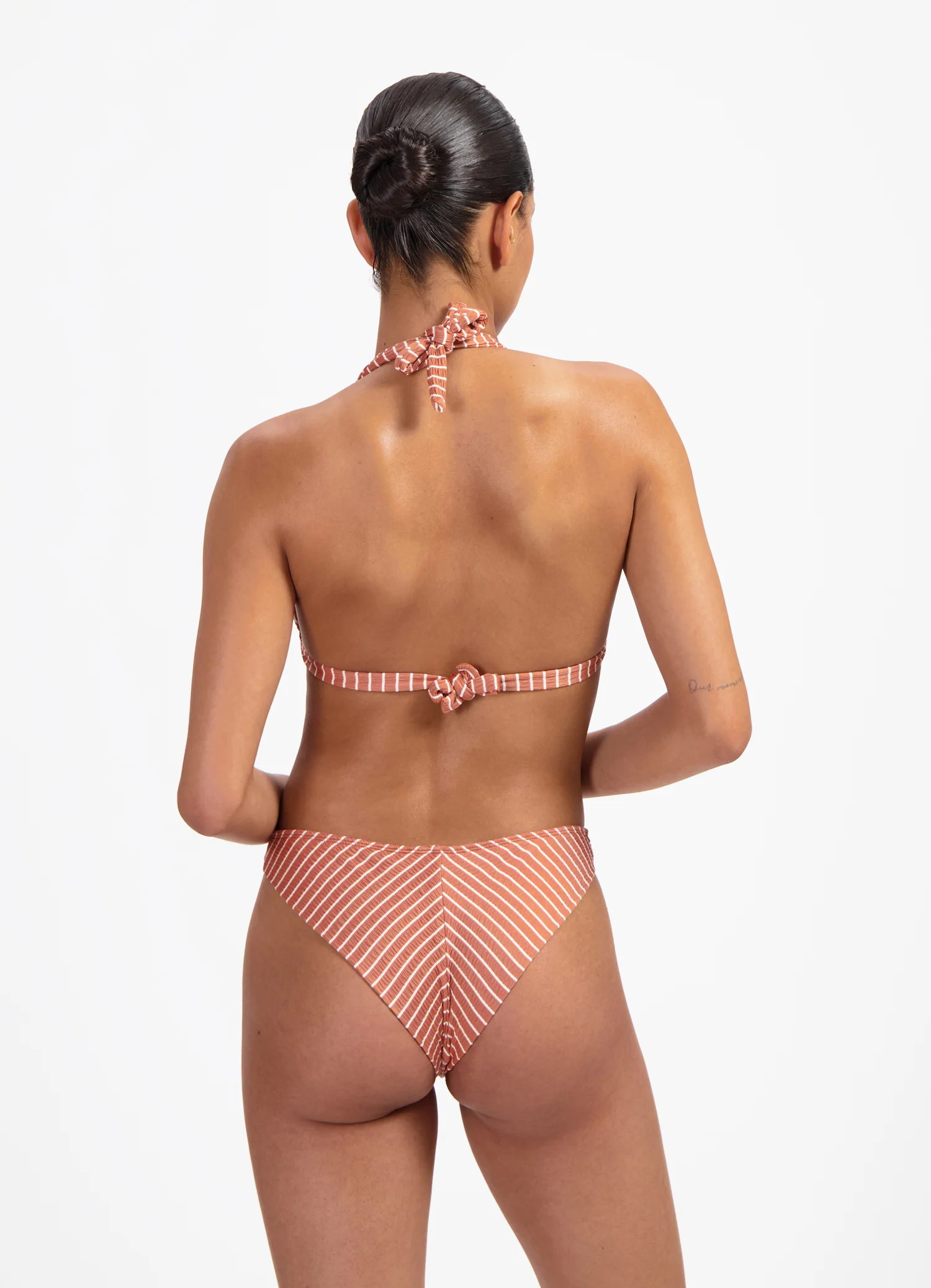 Caramel Stripe triangel bikinitop - Image 3