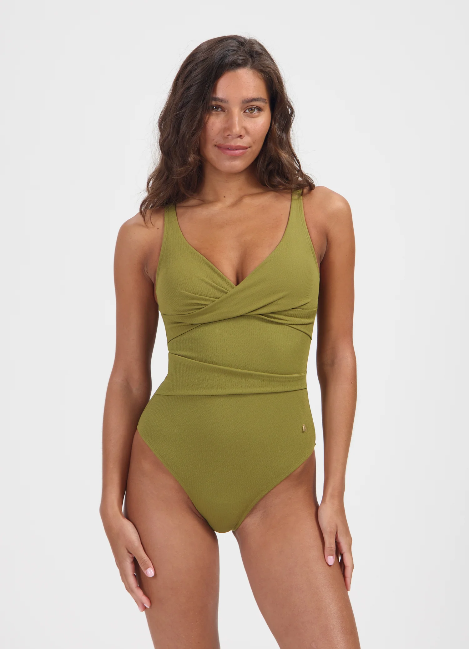 Deep Olive overslag badpak - Image 4