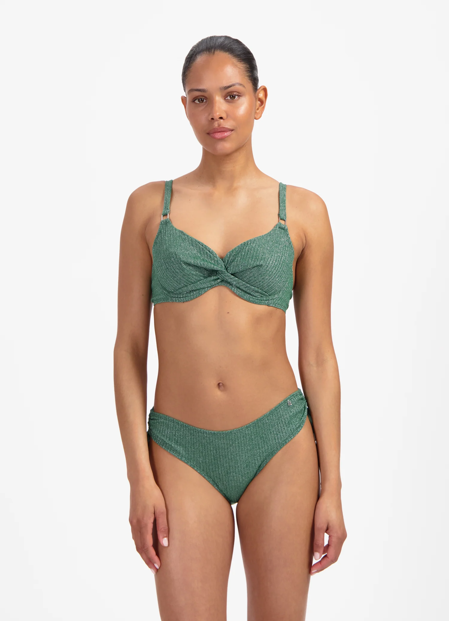 Green Glitter full cup bikinitop