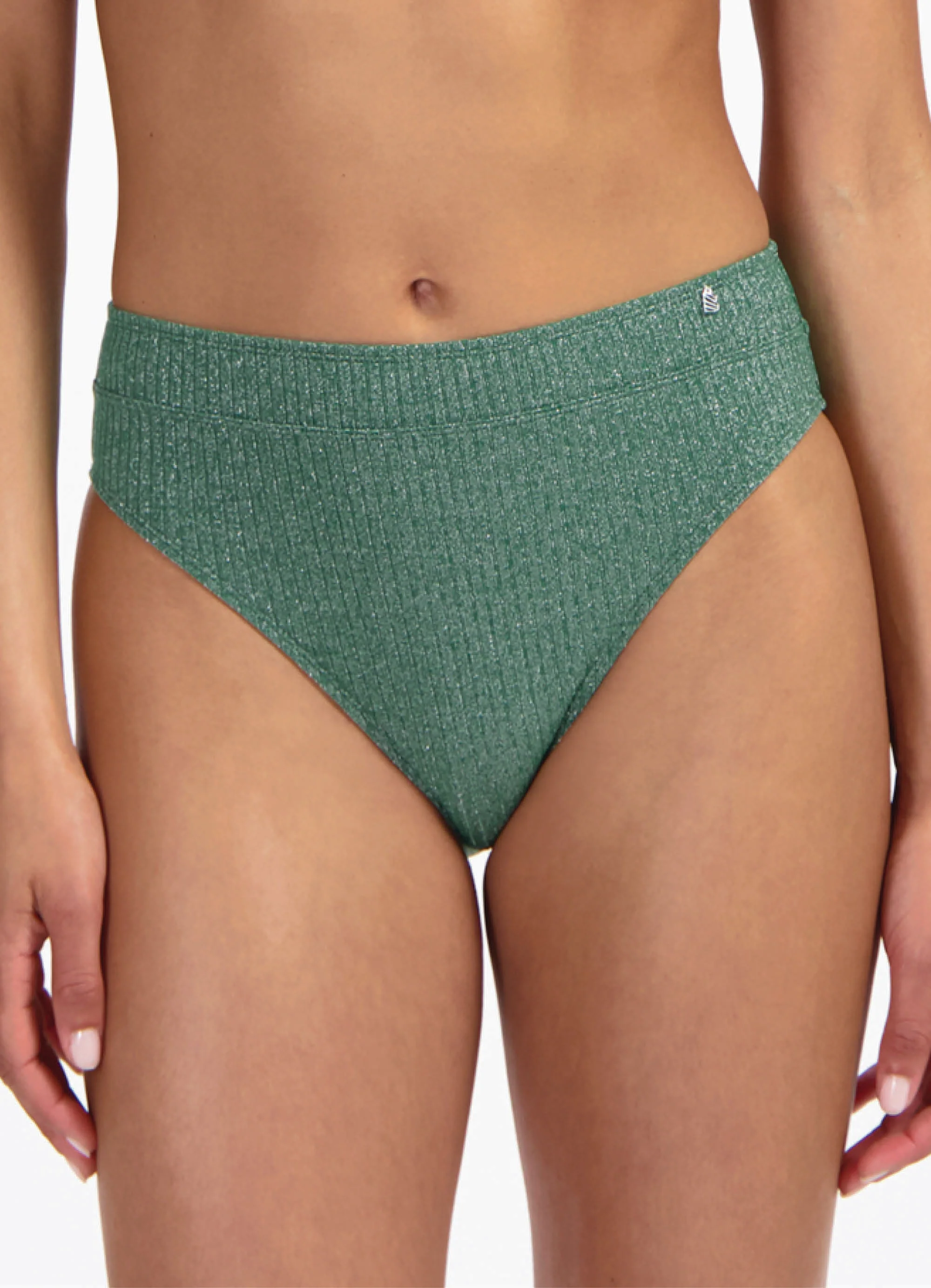 Green Glitter high waist bikinibroekje