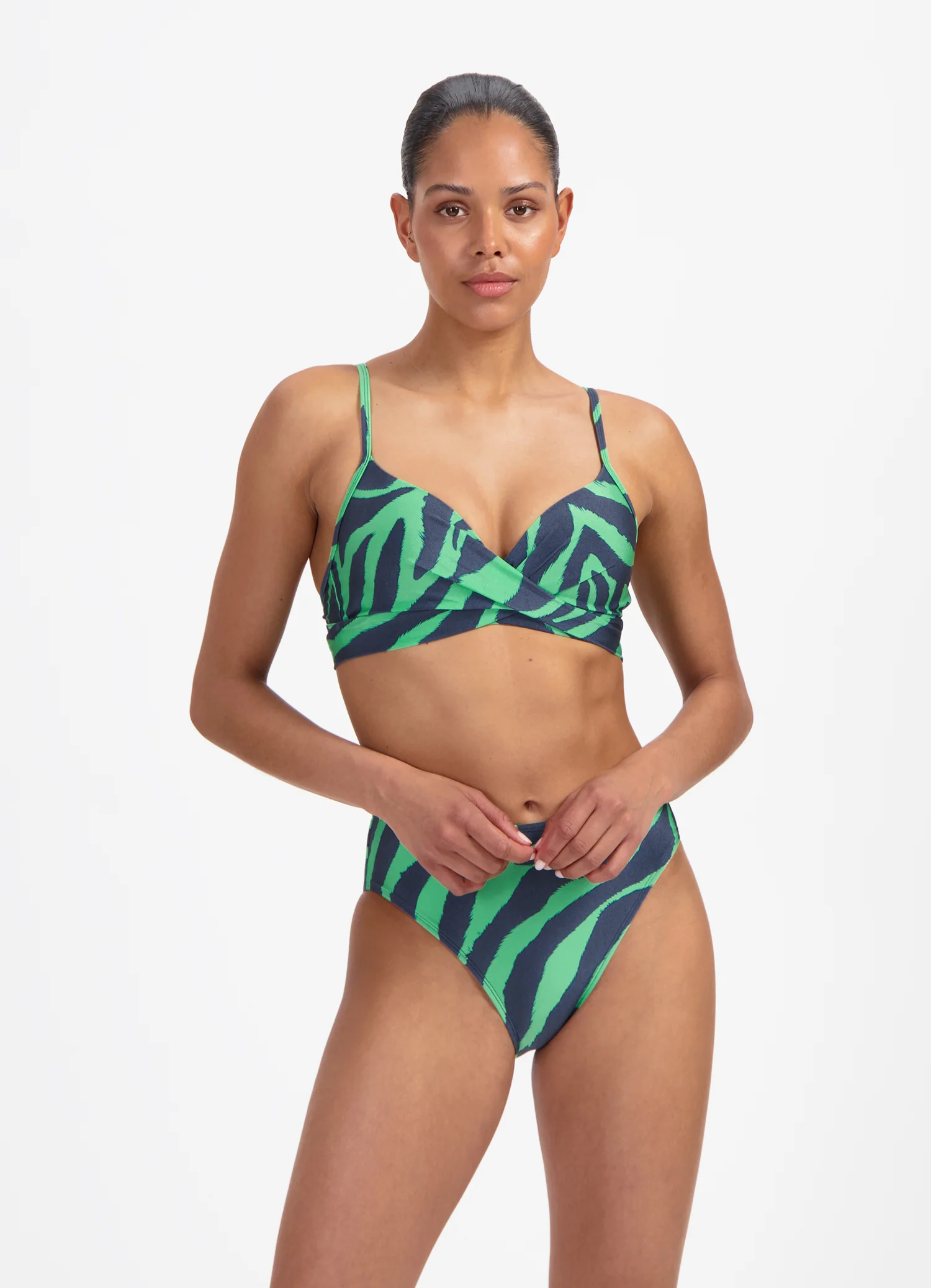Green Tiger twist bikinitop