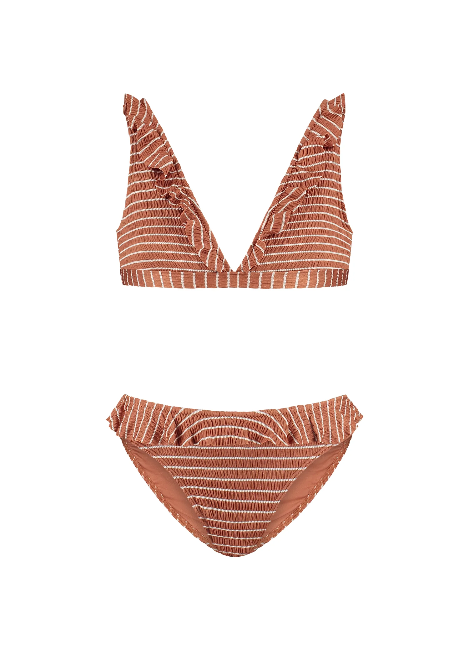 Kids Caramel Stripe ruffle bikiniset