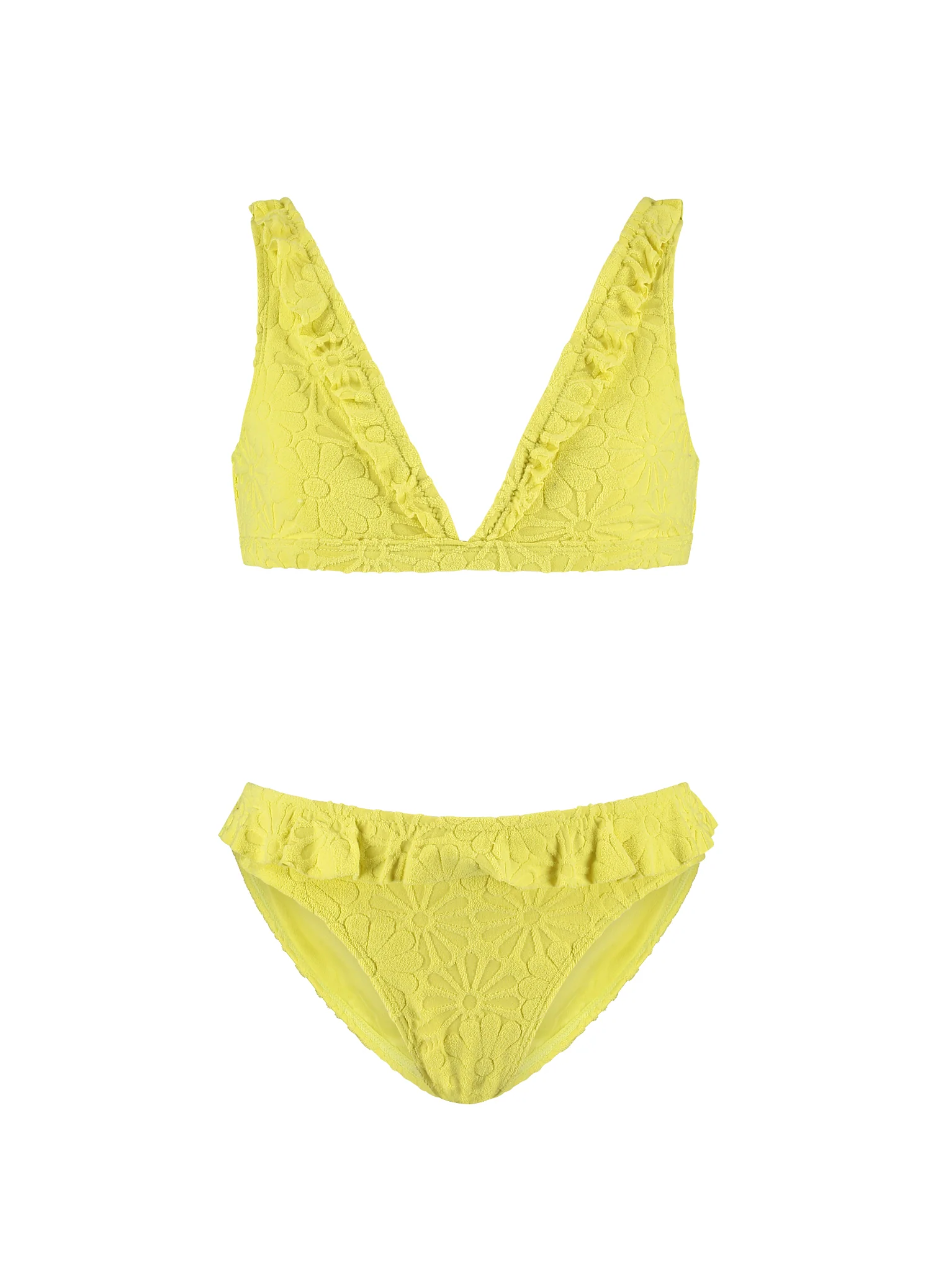 Kids Pistache Flowers ruffle bikiniset