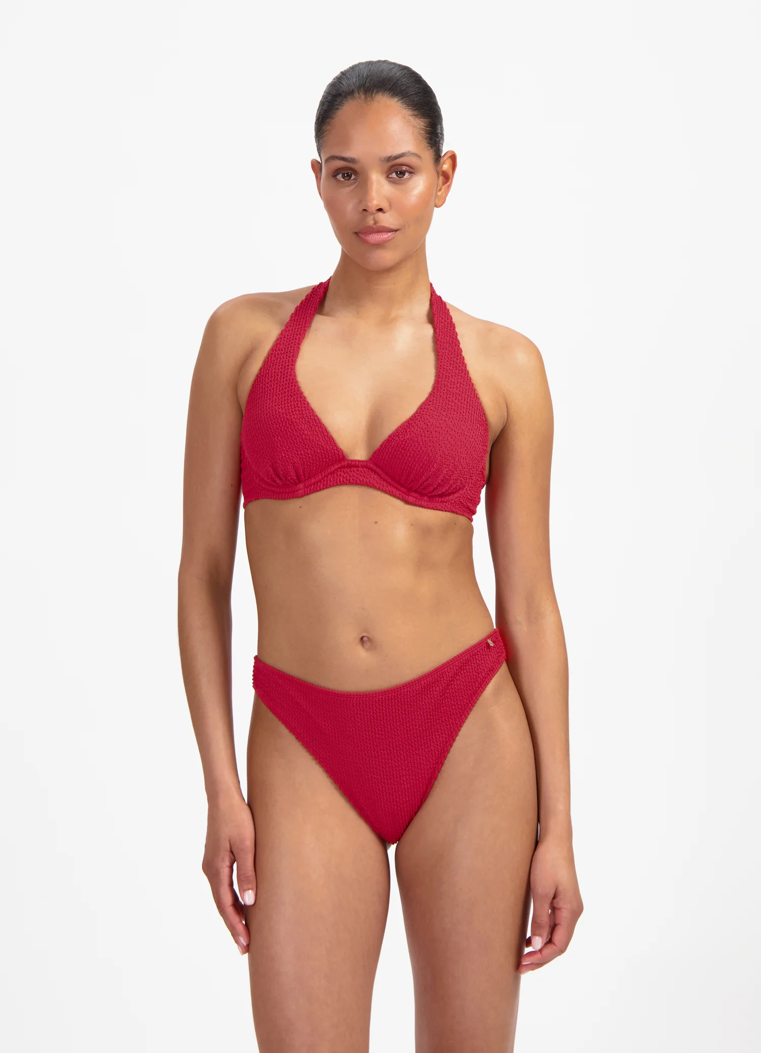 Lipstick Red halter bikinitop