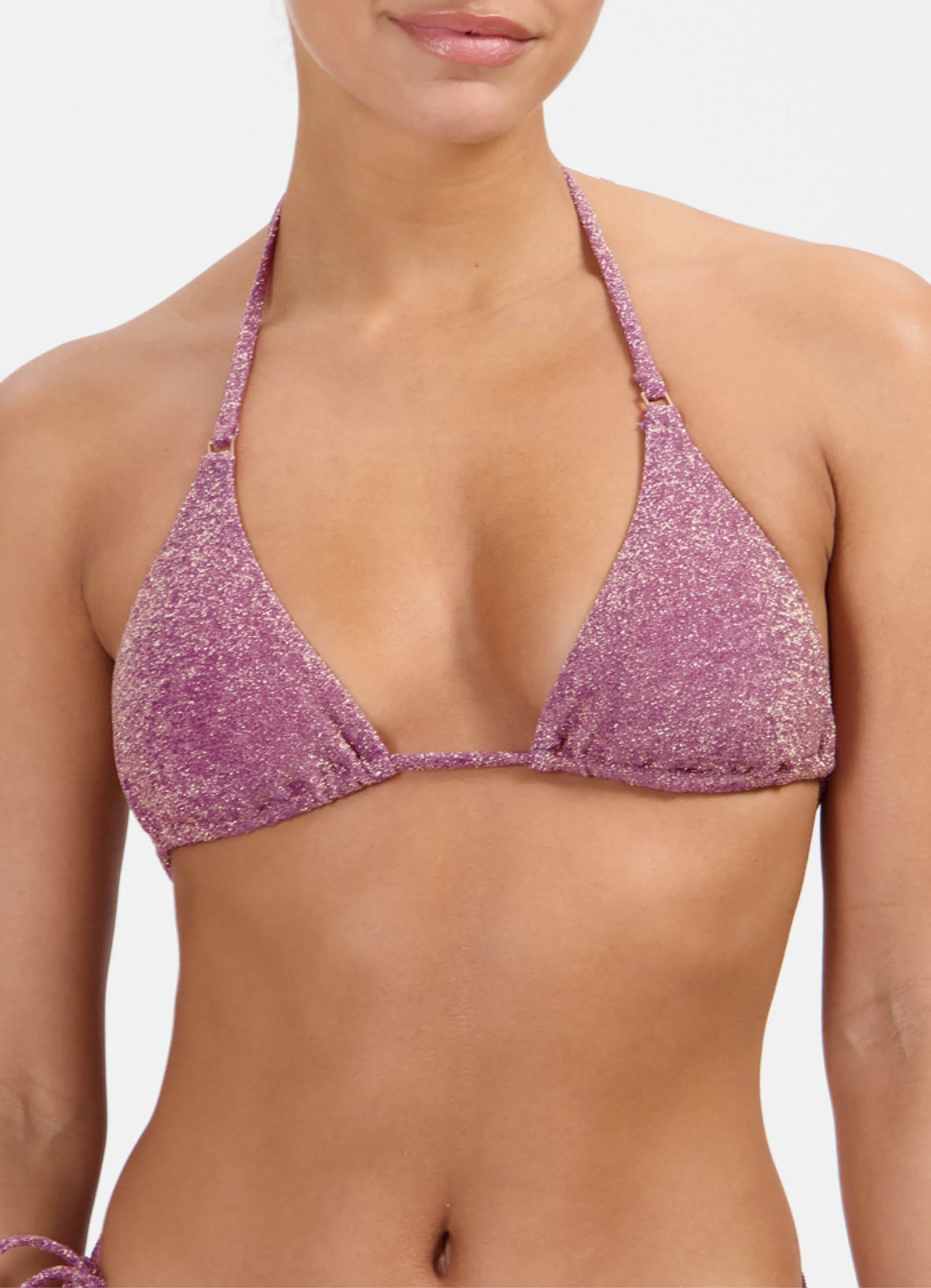 Mauve Glitter triangel bikinitop - Image 2