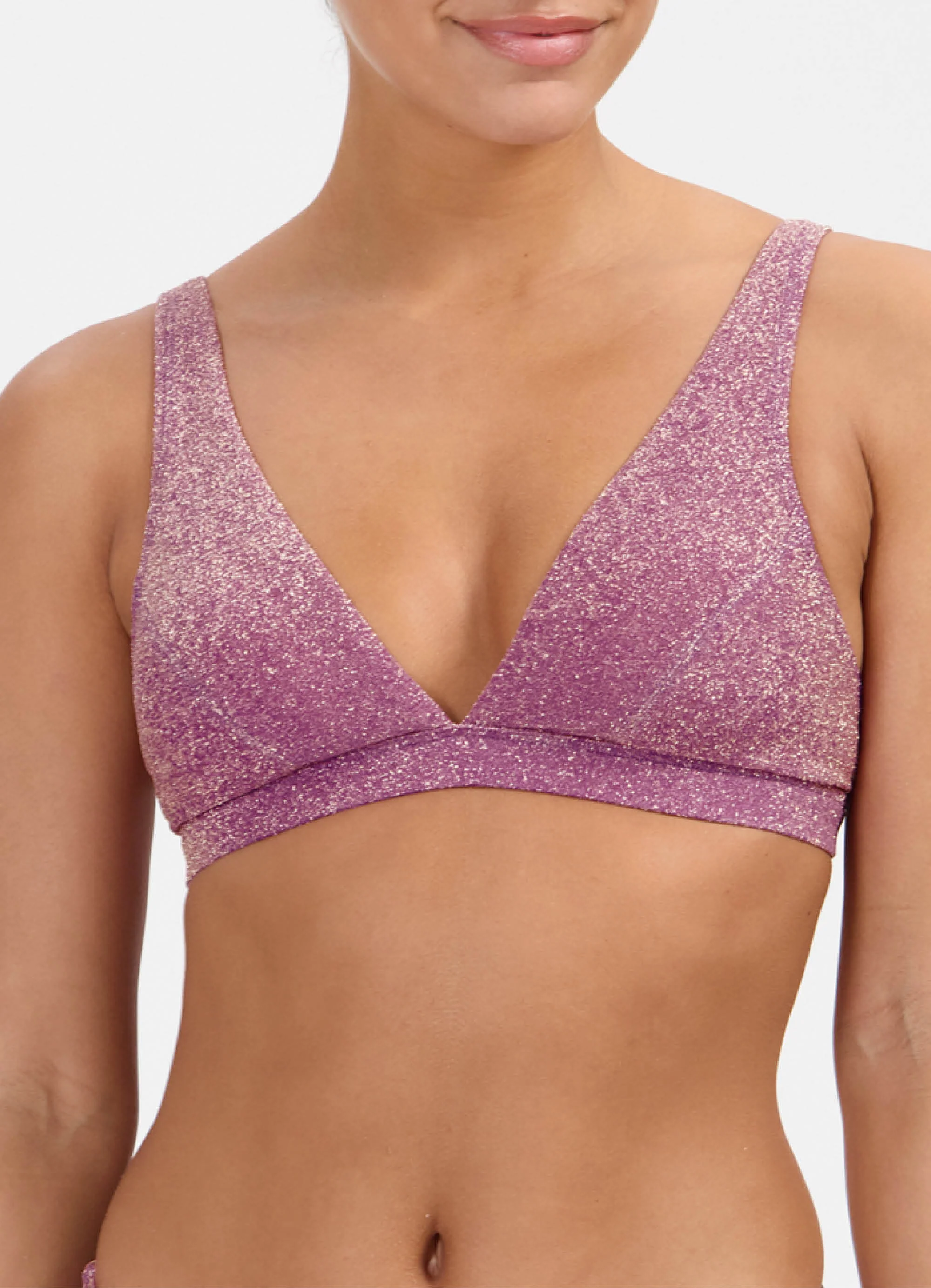 Mauve Glitter V-shape bikinitop - Image 2