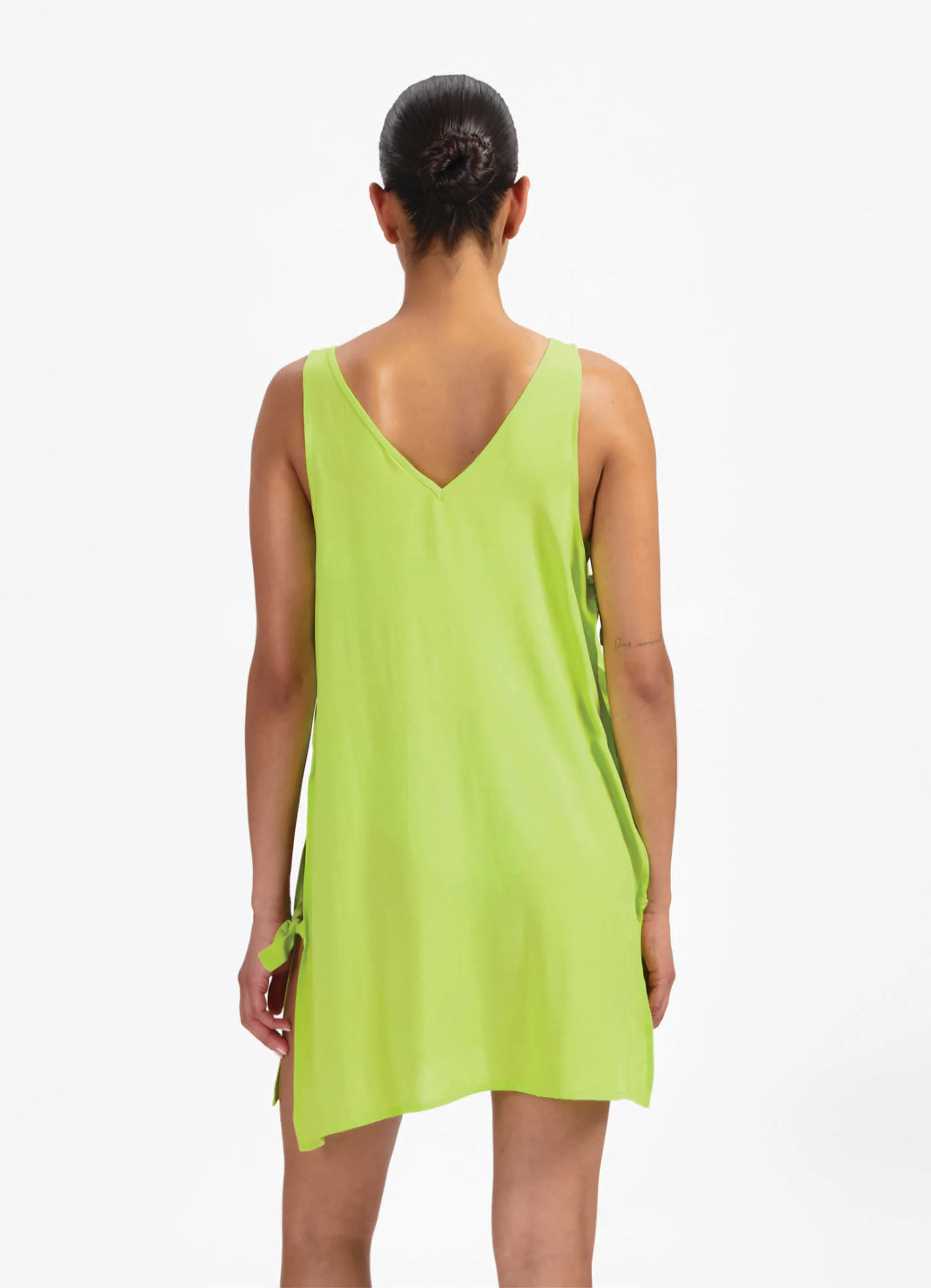 Pistache tuniek met strikjes - Image 3