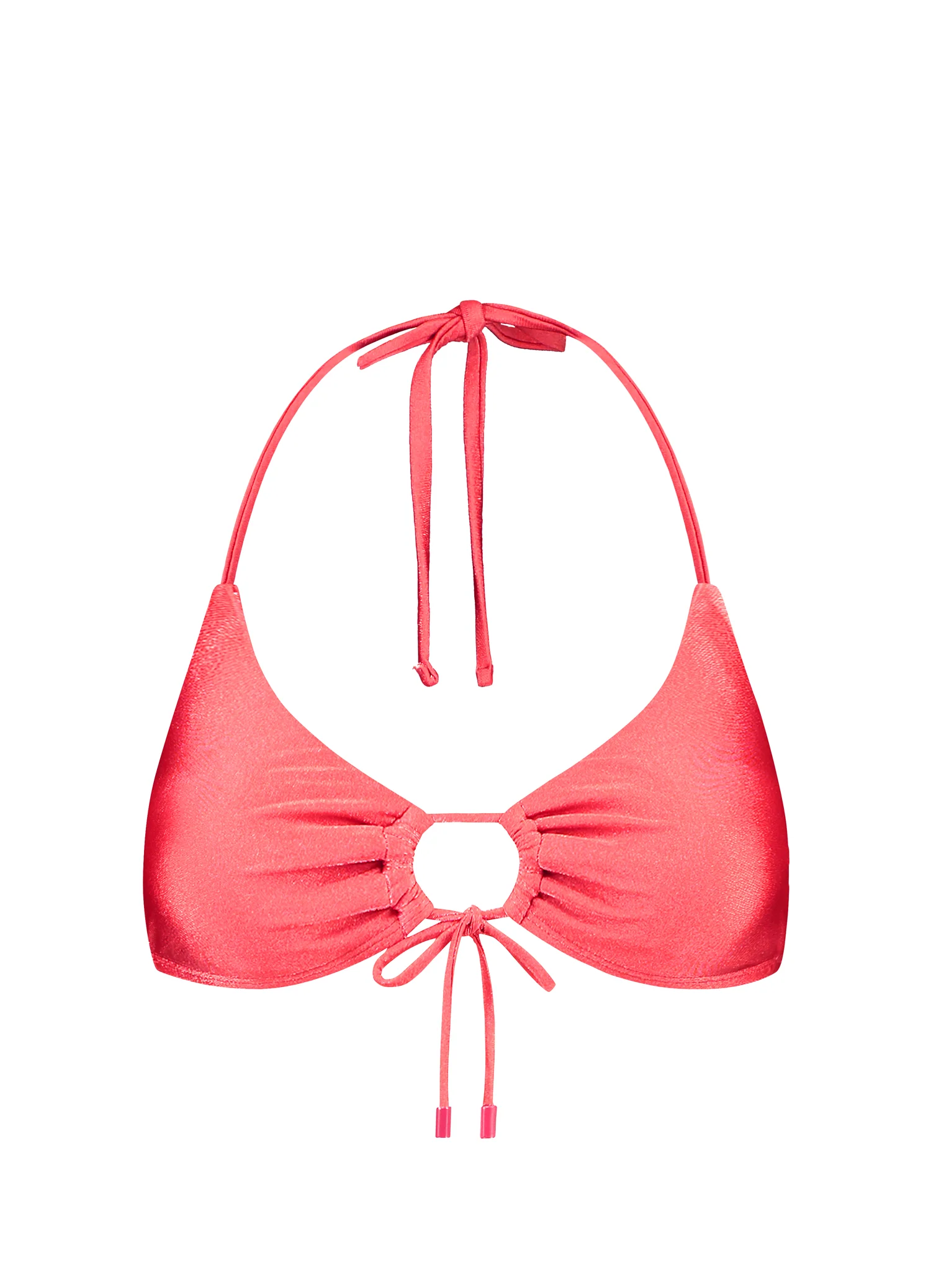 Red Shine triangel met strik bikinitop - Image 4